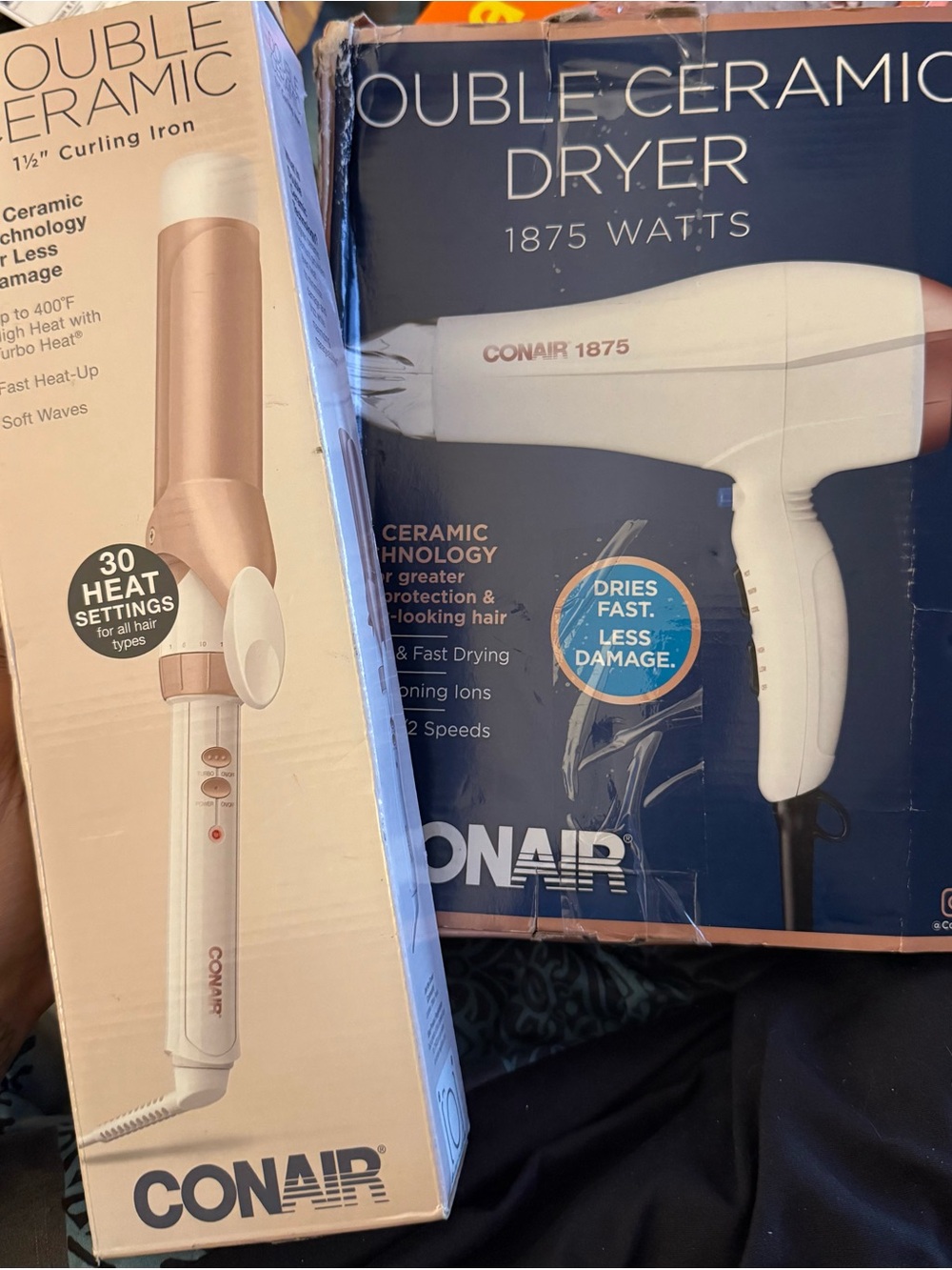 Conair Hair Tool Bundle NEW | Hair Dryer + Double Ceramic Curling Iron